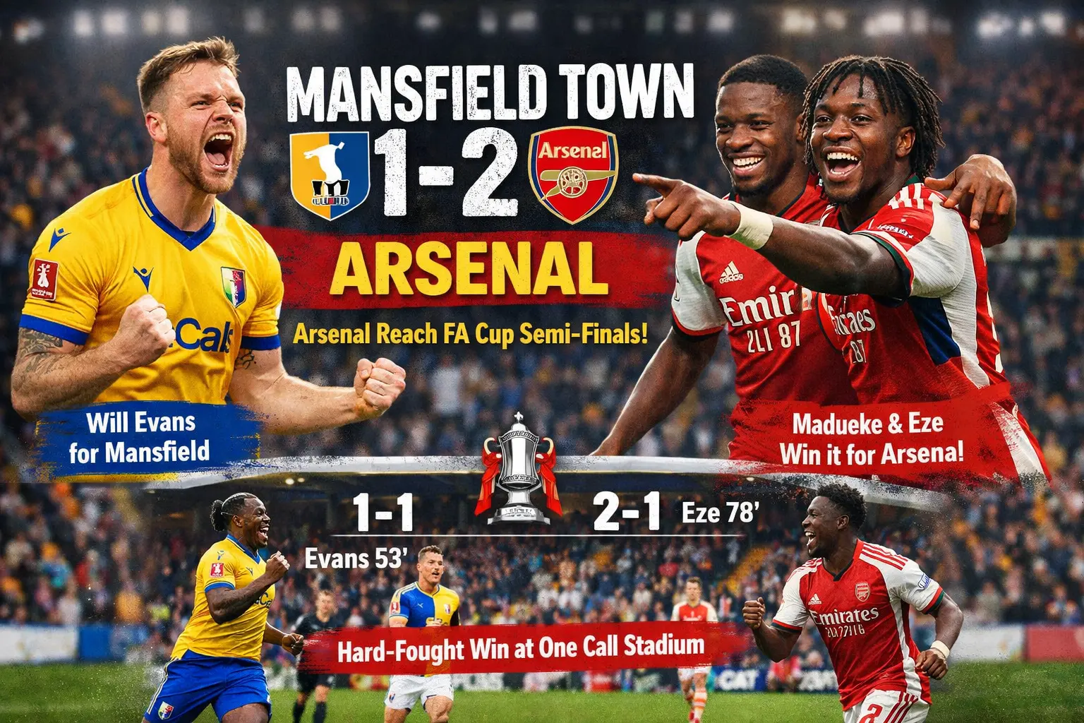 Mansfield Town vs Arsenal: Arsenal defeated Mansfield Town in the FA cup