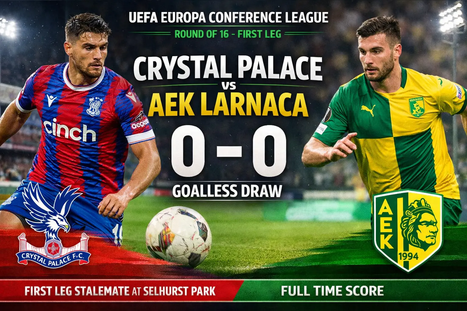Crystal Palace vs Aek Larnaca Ended in a Draw