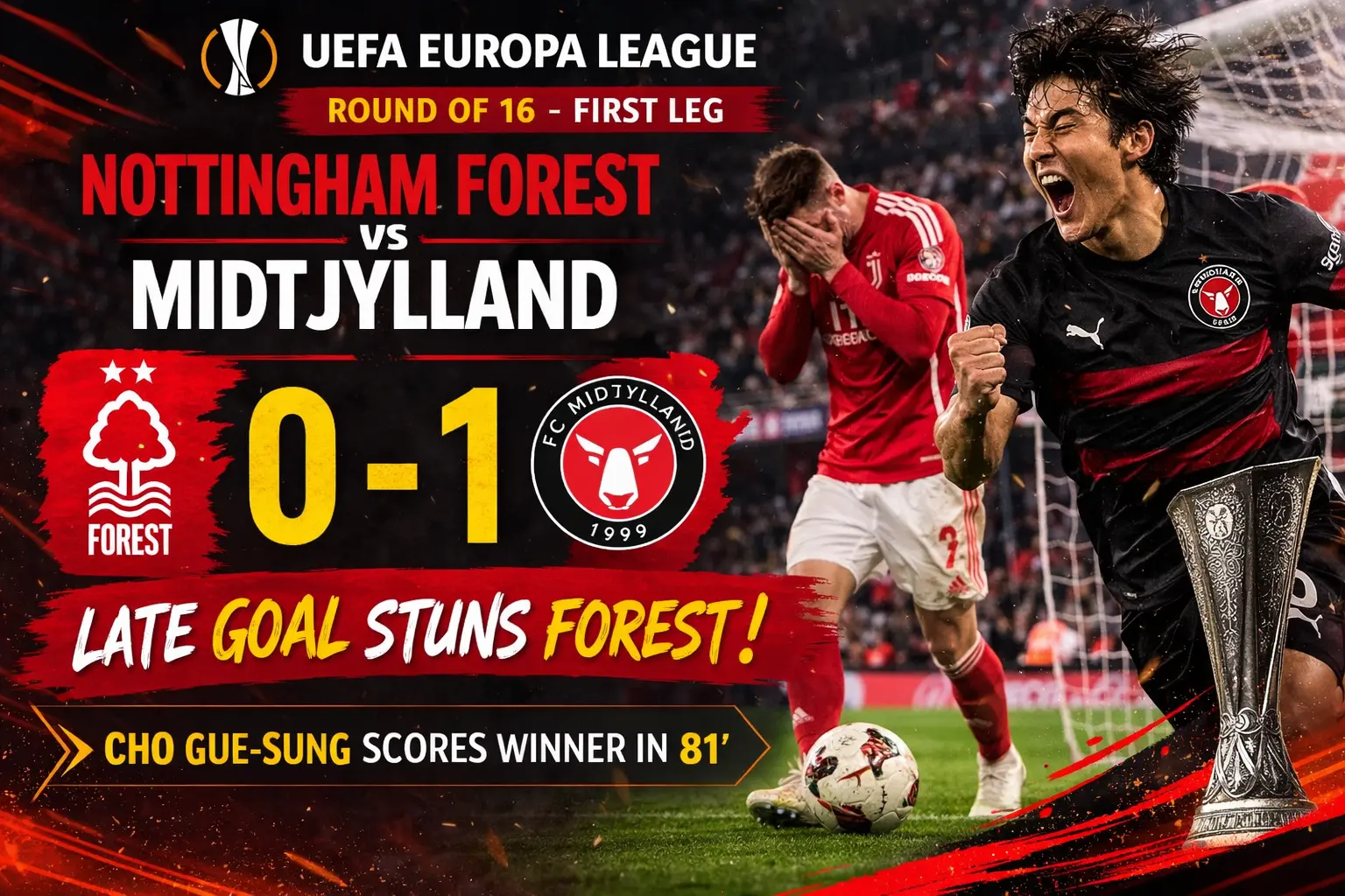 Nottingham Forest vs Midtjylland: Late goals allow Midtjylland to win