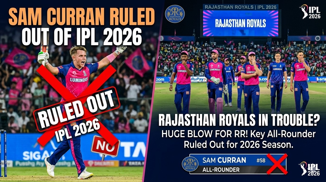 Sam Curran Ruled Out of IPL 2026: Rajasthan Royals in Trouble?